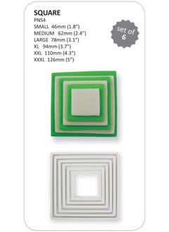 PME Pns4 Square Cutters Set Of 6 White  - Image 3