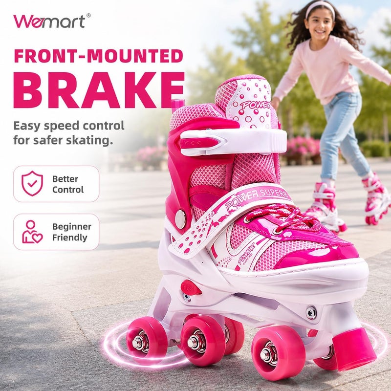 Wemart Roller Skates for Kids, Shine Skates 4 Size Adjustable Roller Skates with Light up Wheels for Girls, Teens, Outdoor Rollerskates for Beginners & Advanced - Image 4