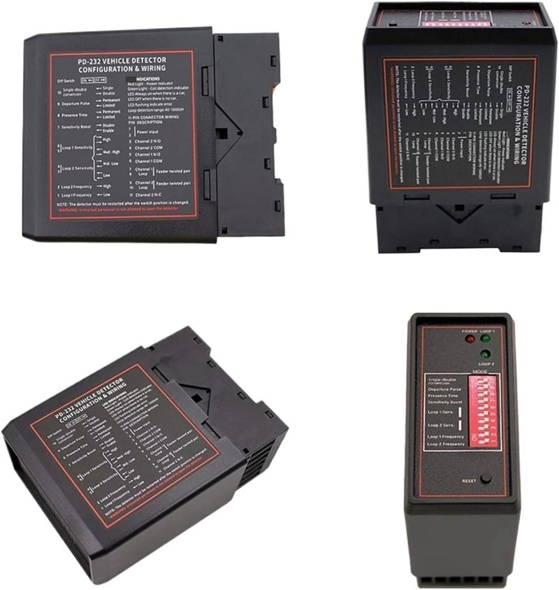Smart Parking Double Channel Vehicle Exit Car Loop Detector PD232 Loop Detector Compatible For Access Control System Parking System Black-T - Image 3