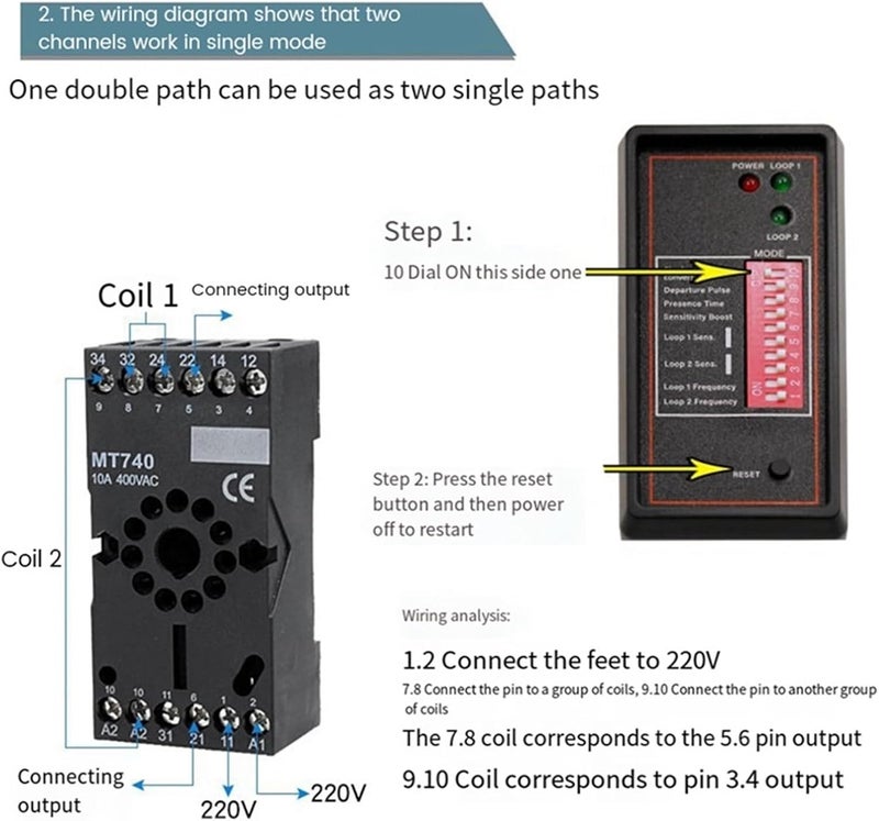 Smart Parking Double Channel Vehicle Exit Car Loop Detector PD232 Loop Detector Compatible For Access Control System Parking System Black-T - Image 4