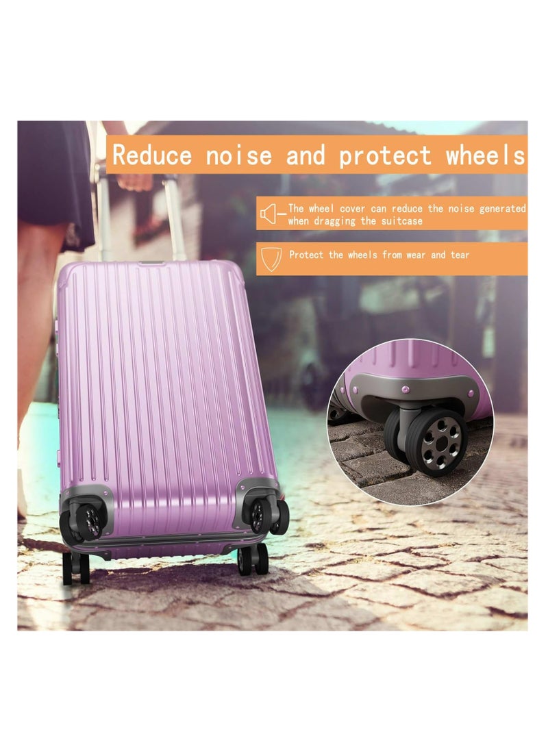 Oasisgalore 8Pack Silicone Black Luggage Suitcase Wheels Cover Silent Protection Cover for Most  8 Caster Luggage - Image 4