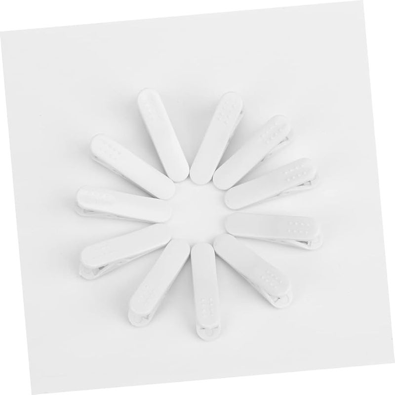 White Alligator Clips 100Pcs Headphone Cable Organizer Durable Wire Clamp for Clothing Headsets - Image 3