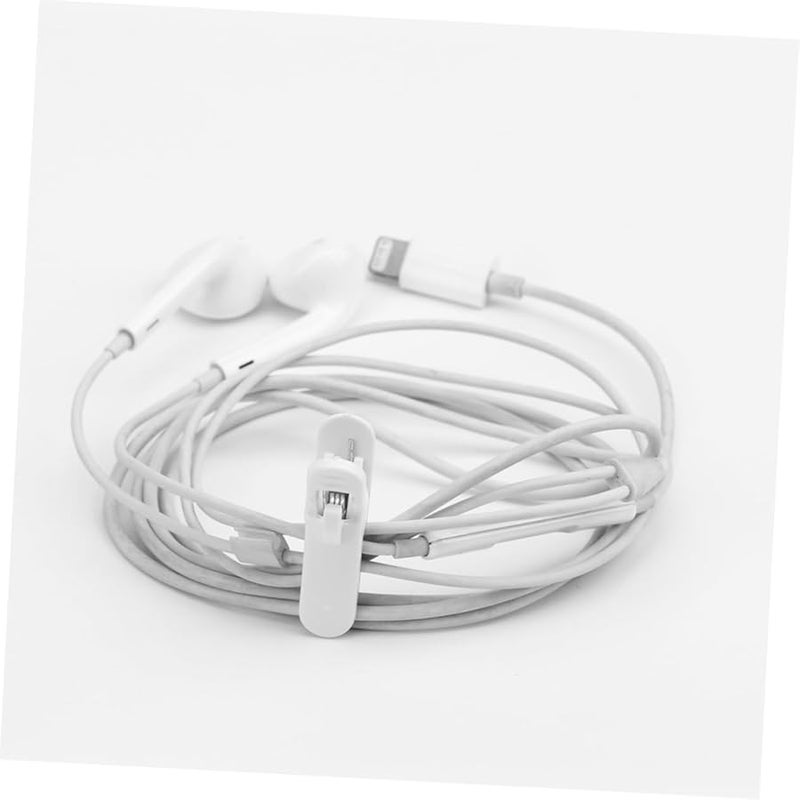 White Alligator Clips 100Pcs Headphone Cable Organizer Durable Wire Clamp for Clothing Headsets - Image 4
