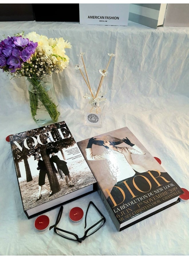 Lovely Book & Book Decorative Book Box Set of 2 Dior Vogue Brown Book Box Set  - Image 2