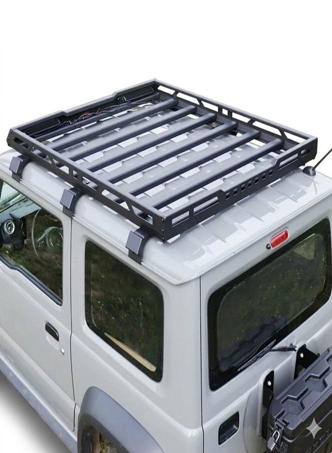 Roof Rack for Suzuki Jimny, Luggage Rack with Off-road Led Lights, Heavy Duty Cargo Carrier Basket for Jimny 3door 2019+ Models, Aluminium Rack - Image 2