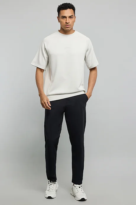 أر أند بي Embroidery Detail T-Shirt with Crew Neck and Short Sleeves