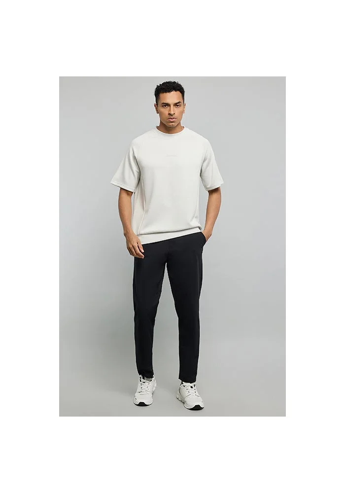 أر أند بي Embroidery Detail T-Shirt with Crew Neck and Short Sleeves
