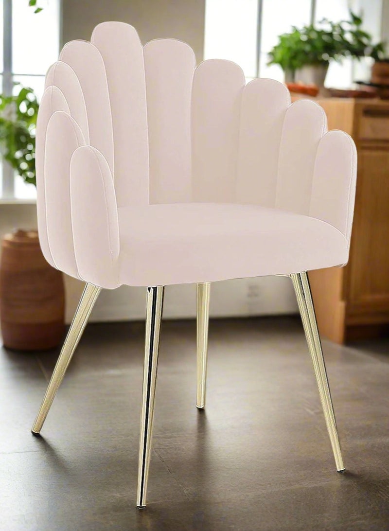 Wooden Twist Wooden Twist Accent Luxury Design Cozy Living Room Dining Chair (Beige)  - Image 1