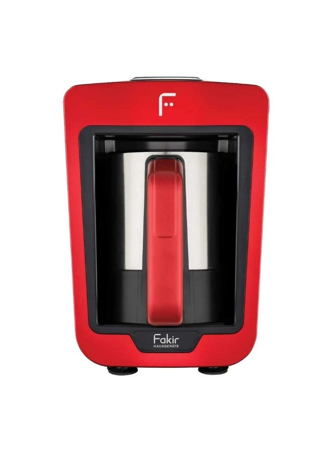Fakir Kaave Steel Turkish Coffee Maker – 4 Cup Capacity, 735W Power, Stainless Steel Coffee Pot, Automatic Brewing, Red - Image 1