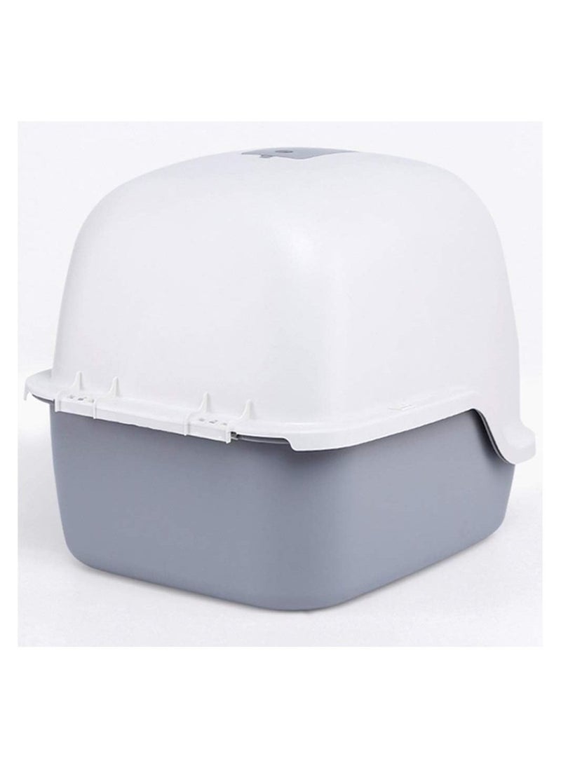 Generic - Cat Litter Box with Lid, Fully Enclosed Splash and Leak Proof Litter Box, High Edge Odorless Cat Litter Box, Easy to Set Up and Clean (Pink) - Image 1