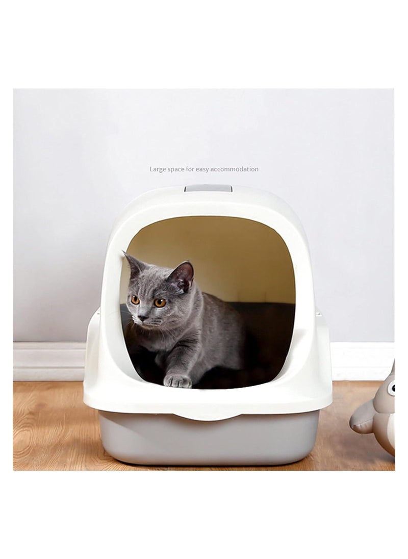 Generic - Cat Litter Box with Lid, Fully Enclosed Splash and Leak Proof Litter Box, High Edge Odorless Cat Litter Box, Easy to Set Up and Clean (Pink) - Image 1