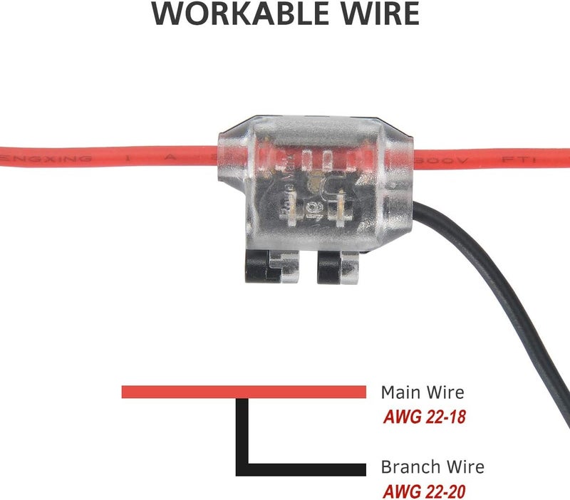 Brightfour Low Voltage Wire Connector, Quick Wire Splice Connector, 3 Way T Tap Solderless Wire Connectors, Ideal for LED Lighting, and Automotive, Fit 24-18 AWG Wires 12 Pack - Image 2