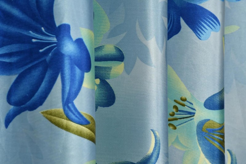 Yarnis Yarnis Polyester Digital Printed Floral Curtain for Living Room Home Decor I Set of 3 I Aqua Blue 4 X 5 Feet - Image 5