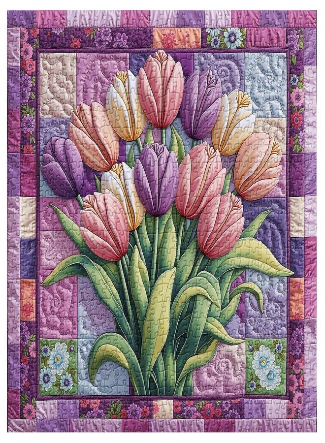 PPuzzling Tulips Puzzles for Adults 1000 Pieces, Tulip Flower Garden Jigsaw Puzzles, Colorful Floral Plant Puzzle - Image 2