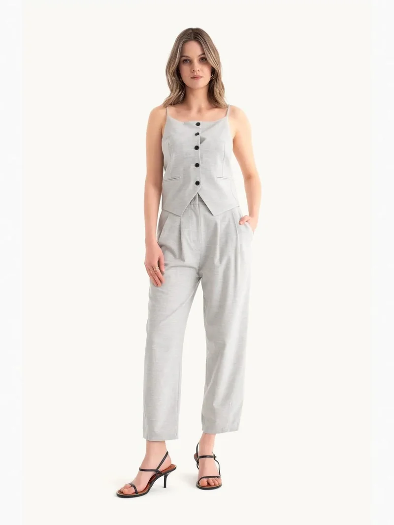 HICCUP Spaghetti Strap Buttoned Top