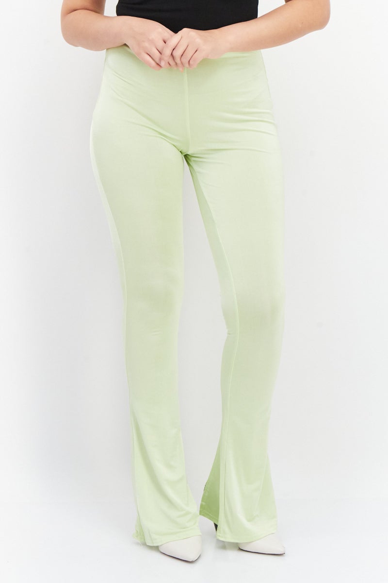 RIVER ISLAND Women Fit and Flare Plain Stretchable Pants, Mint Green - Image 1