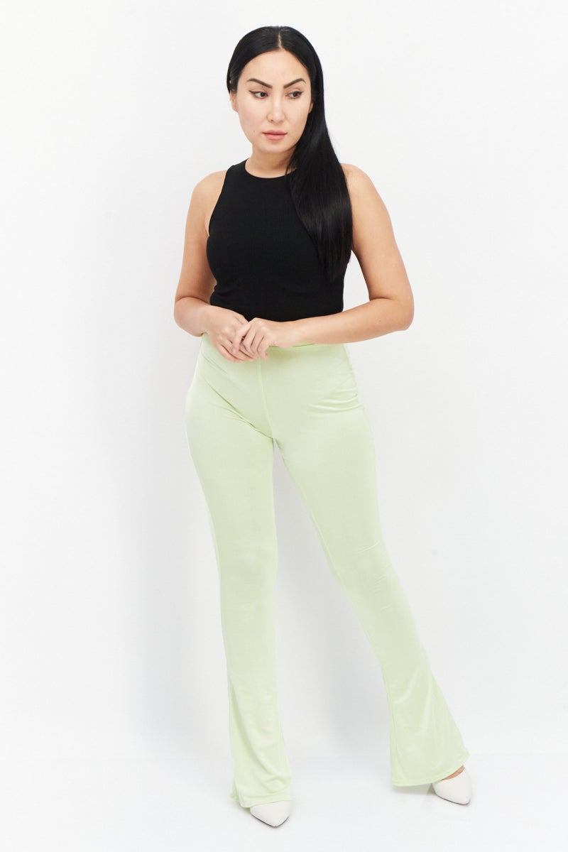 RIVER ISLAND Women Fit and Flare Plain Stretchable Pants, Mint Green - Image 3