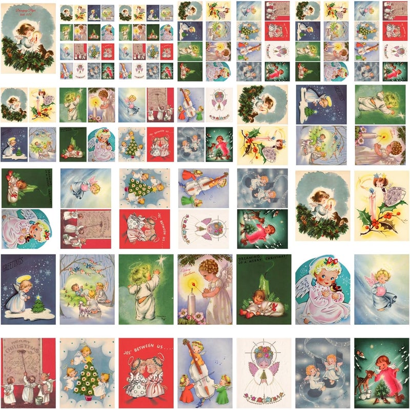 Flonz Decoupage Paper Pack (21 Sheets 6"x8") Christmas Little Angel Vintage Styled Christmas Pictures Cards for Decoupage, Craft and Scrapbooking - Image 4
