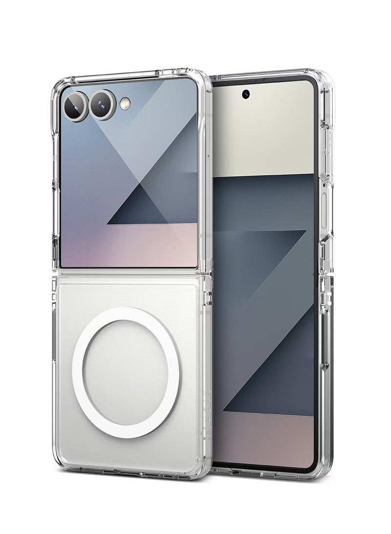 Wtech Samsung Galaxy Z Flip7 5G 2025 Magnetic Case, Slim Transparent Flexible TPU Shockproof Magsafe Back Phone Case (MCTPTN) - Clear - Image 3