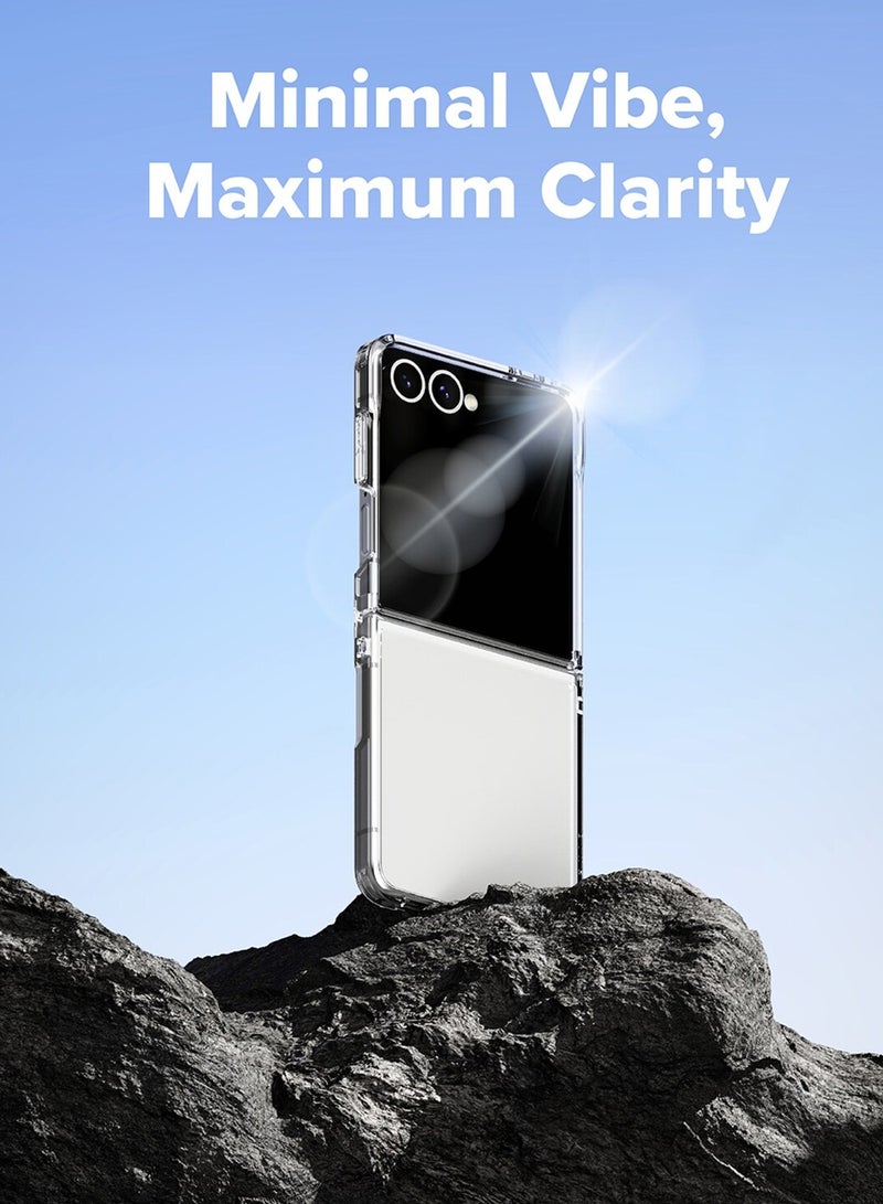 Wtech Samsung Galaxy Z Flip7 5G 2025 Magnetic Case, Slim Transparent Flexible TPU Shockproof Magsafe Back Phone Case (MCTPTN) - Clear - Image 4