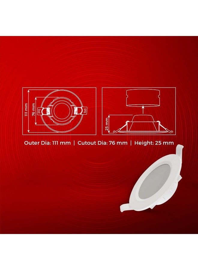 Eveready Eveready LED 5W Mini Downlight | Cutout 3inches | High Surge Protection Upto 4KV | Fits into Junction Box | Light Weight PC Body | Pack of 10 - Image 4