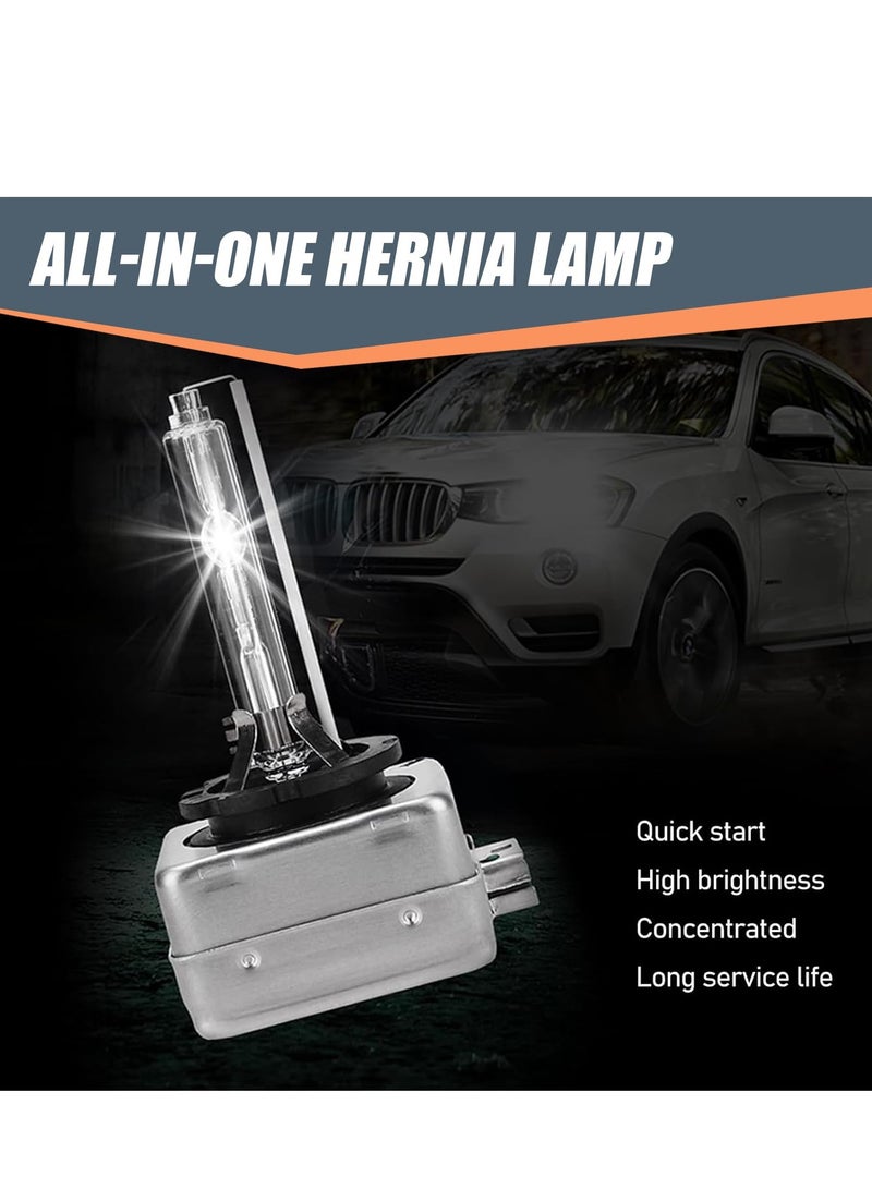 SYOSI 2 Pcs Car HID Xenon Bulb, D1S 6000K High Beam Xenon Headlight Replacement Bulb, with Ring and Metal Base, Plug and Play, High Beam Low Beam Bulb Replacement, Universal for Cars  - Image 3