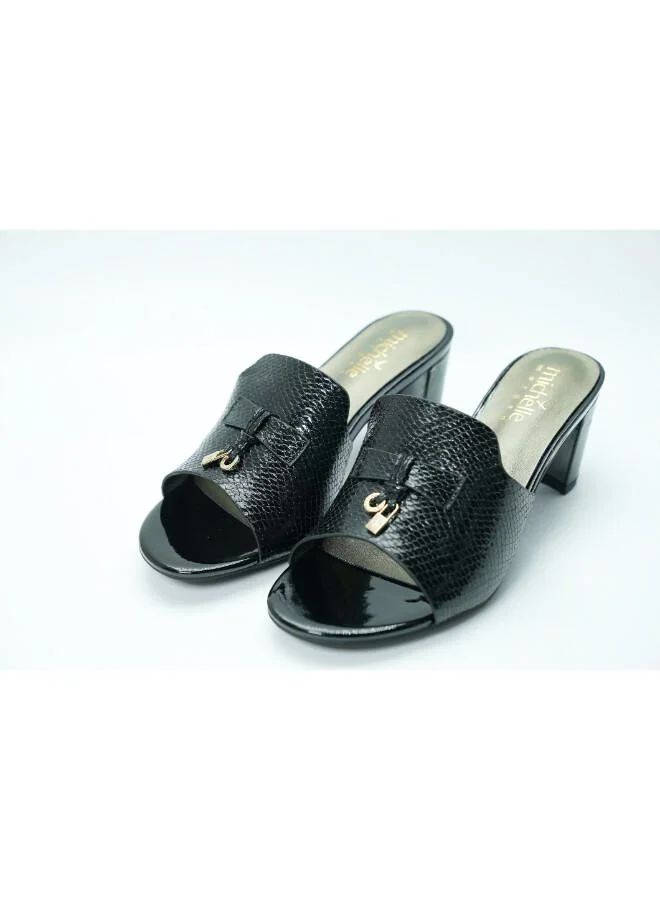 092-3035 Michelle Morgan Elegant Heeled Mules 213RC192 Black