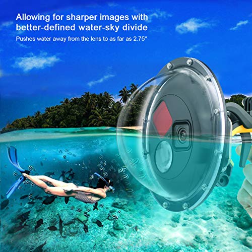 GEPULY Dome Port for GoPro Hero 13 12 11 10 9 Black, Dome Port Lens with Waterproof Housing Case, Trigger, Floating Hand Grip, Built-in Switchable Red Filter and 10x Macro Filter - Image 4