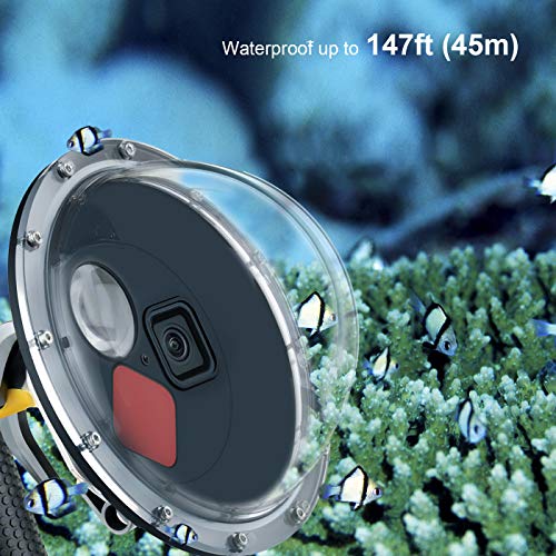 GEPULY Dome Port for GoPro Hero 13 12 11 10 9 Black, Dome Port Lens with Waterproof Housing Case, Trigger, Floating Hand Grip, Built-in Switchable Red Filter and 10x Macro Filter - Image 3
