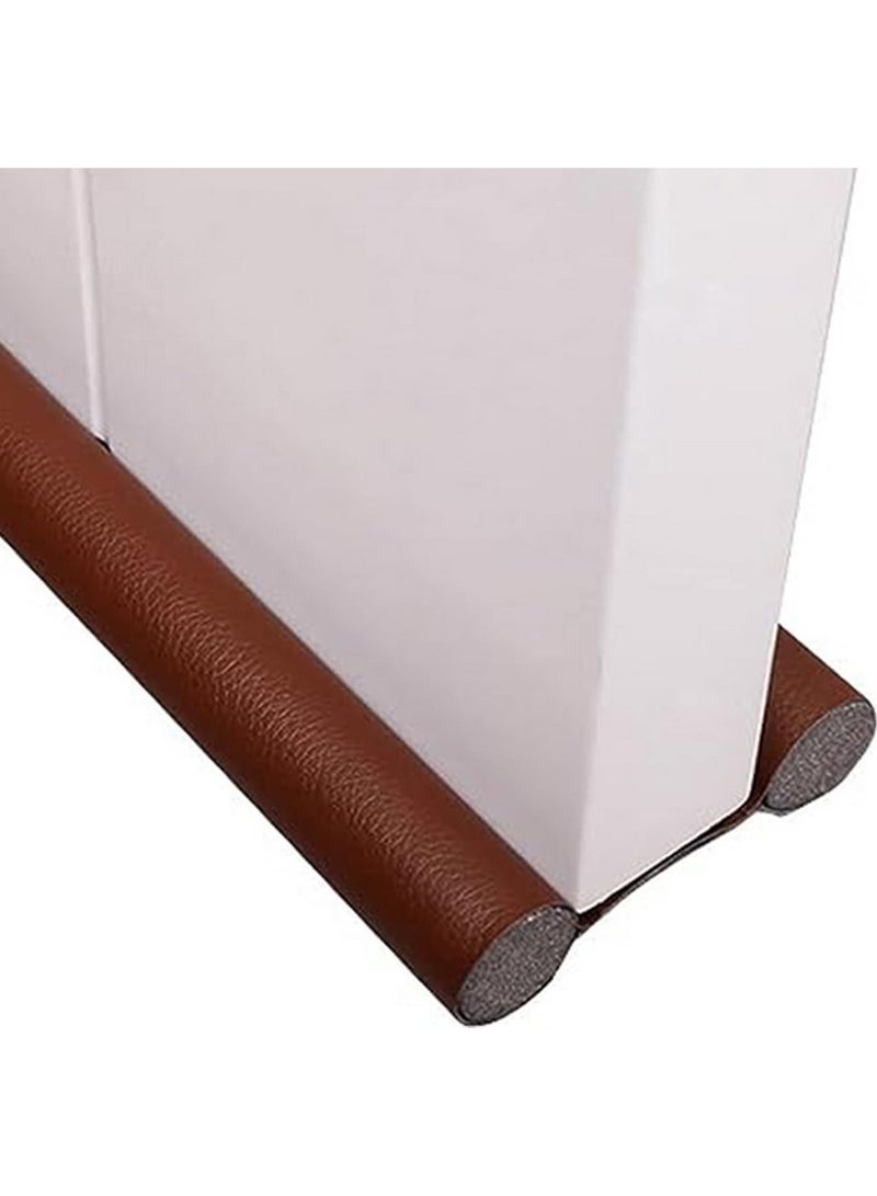 XiuWoo 4 pcs Large Door Draft Stopper for Bottom of Doors 36 Inch Under Door Draft Noise Blocker Black Gap Stoppers Door Draft Guard for Bottom of Doors Adjustable Twin Door Sweep Draft Seal Window Sealer-Brown - Image 1