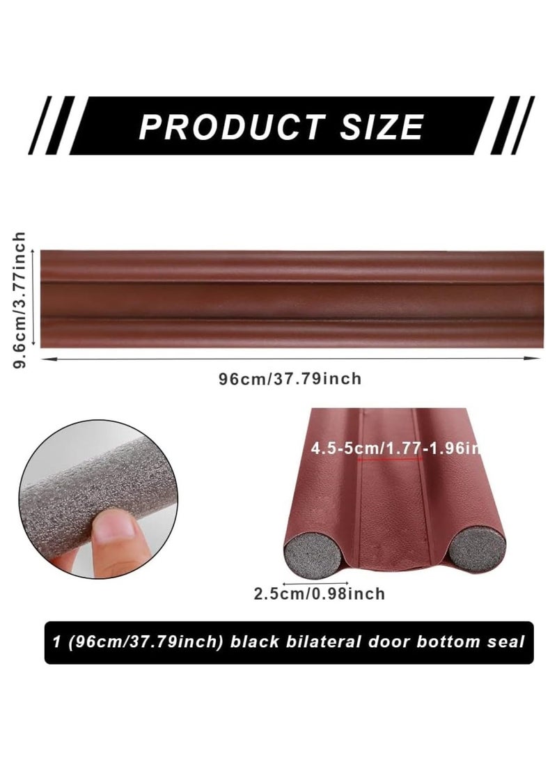XiuWoo 4 pcs Large Door Draft Stopper for Bottom of Doors 36 Inch Under Door Draft Noise Blocker Black Gap Stoppers Door Draft Guard for Bottom of Doors Adjustable Twin Door Sweep Draft Seal Window Sealer-Brown - Image 3