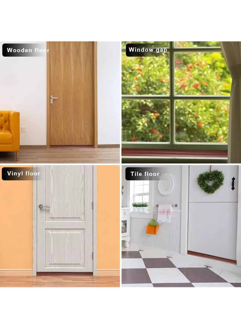 XiuWoo 4 pcs Large Door Draft Stopper for Bottom of Doors 36 Inch Under Door Draft Noise Blocker Black Gap Stoppers Door Draft Guard for Bottom of Doors Adjustable Twin Door Sweep Draft Seal Window Sealer-Brown - Image 5