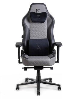 نافو كرسي ألعاب Navodesk APEX Cloud Leather Ergonomic - ظهر مرتفع بزاوية 155 درجة، مساند ذراع معدنية رباعية الأبعاد، مسند رأس من إسفنج الذاكرة المغناطيسي، دعم قطني قابل للتعديل، عجلات 60 مم، لون رمادي نهائي | APEX-NX-GY  - Image 1