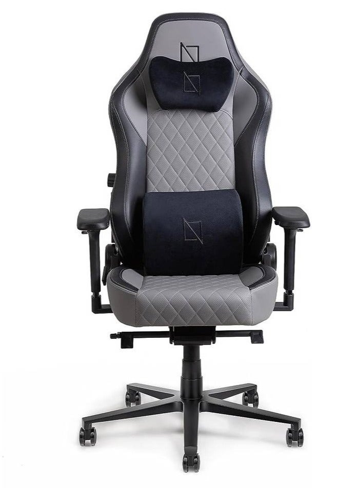 navo Navodesk APEX Cloud Leather Ergonomic Gaming Chair – 155° Reclining High Back, 4D Metal Armrests, Magnetic Memory Foam Headrest, Adjustable Lumbar Support, 60mm Castors, Ultimate Grey | APEX-NX-GY - Image 1