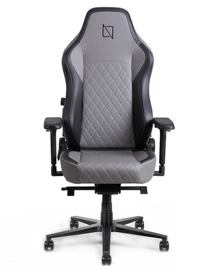 navo Navodesk APEX Cloud Leather Ergonomic Gaming Chair – 155° Reclining High Back, 4D Metal Armrests, Magnetic Memory Foam Headrest, Adjustable Lumbar Support, 60mm Castors, Ultimate Grey | APEX-NX-GY - Image 2