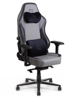 نافو كرسي ألعاب Navodesk APEX Cloud Leather Ergonomic - ظهر مرتفع بزاوية 155 درجة، مساند ذراع معدنية رباعية الأبعاد، مسند رأس من إسفنج الذاكرة المغناطيسي، دعم قطني قابل للتعديل، عجلات 60 مم، لون رمادي نهائي | APEX-NX-GY  - Image 3