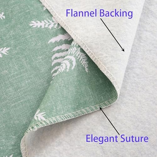 Walrus Heavy Duty Vinyl Tablecloth with Flannel Backing Waterproof Oil-Proof Plastic Table Cloth Stain-Resistant Wipeable Rectangle or Square Table Cover for Indoor and Outdoor (Mint Leaf, 60X84 Inch) - Image 3