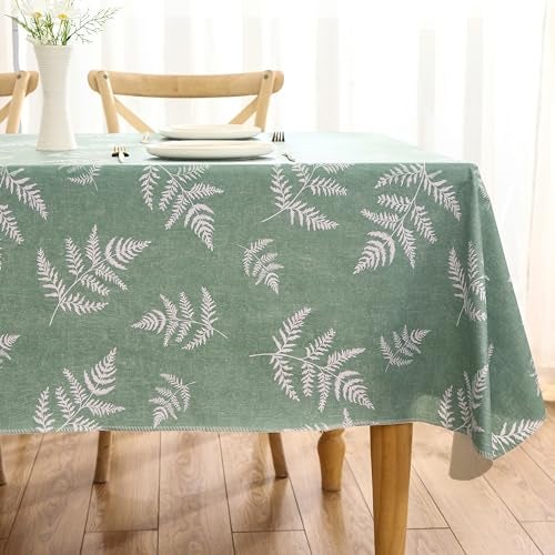 Walrus Heavy Duty Vinyl Tablecloth with Flannel Backing Waterproof Oil-Proof Plastic Table Cloth Stain-Resistant Wipeable Rectangle or Square Table Cover for Indoor and Outdoor (Mint Leaf, 60X84 Inch) - Image 5