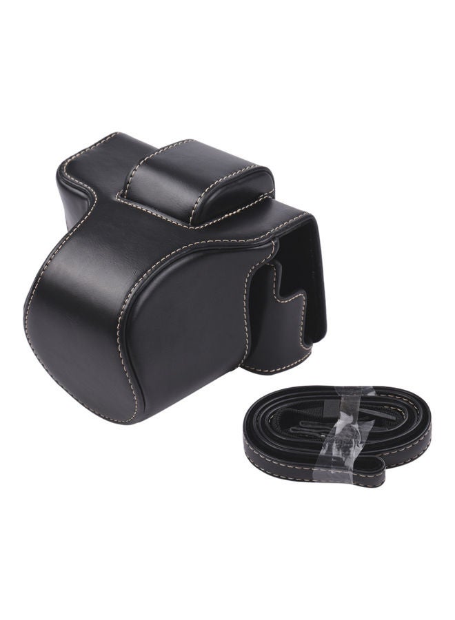 NIBEMINENT Vintage Camera Case With Shoulder Strap For Fujifilm XT200 Black - Image 1