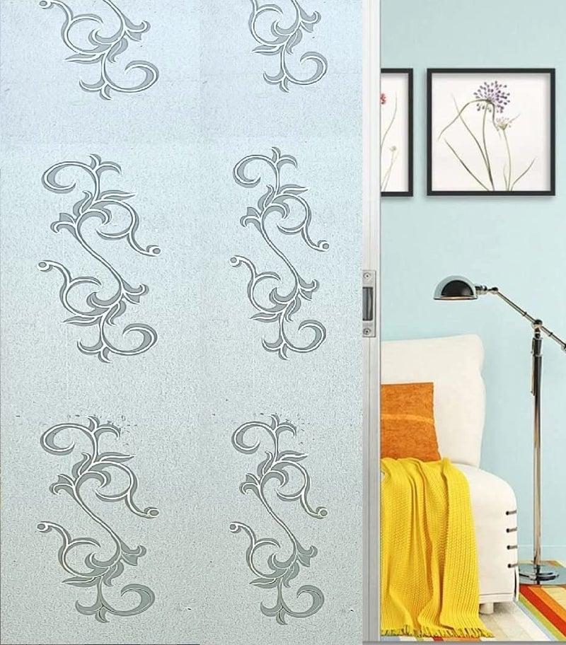 SIA VENDORS Privacy Frosted Removable Window Film Heat Control Glass Covering for Home II Office II Bathroom Static Cling Opaque Self Adhesive Door Sticker (Flower Frost, 12 X 48 Inches) - Image 5