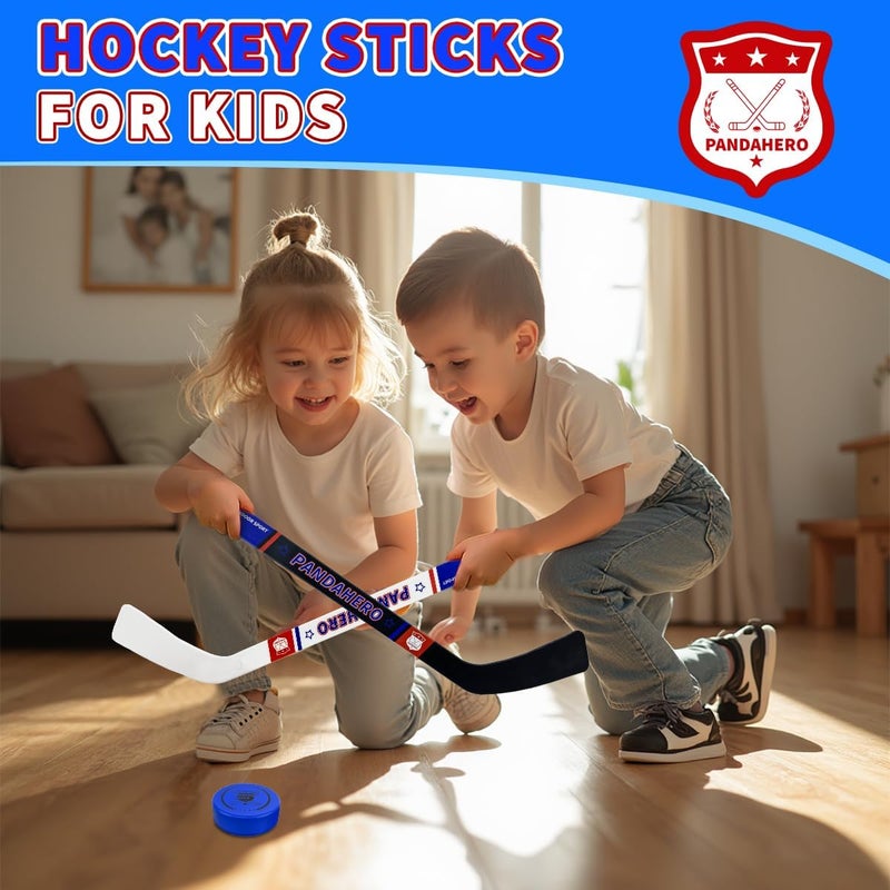 Pandahero Mini Knee Hockey Sticks Set for Kids – Christmas Toys Gifts & Stocking Stuffers for Toddler Boys & Girls – Indoor Mini Hockey Kit with 4 Sticks, 6 Foam Balls & 6 Pucks - Image 3