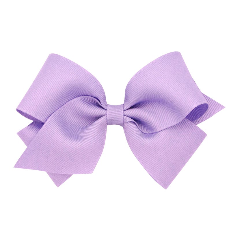 Wee Ones Girls' Plain Wrap Classic Grosgrain Hair Bows on a WeeStay No-Slip Hair Clip, Handmade, Small, Light Orchid - Image 1