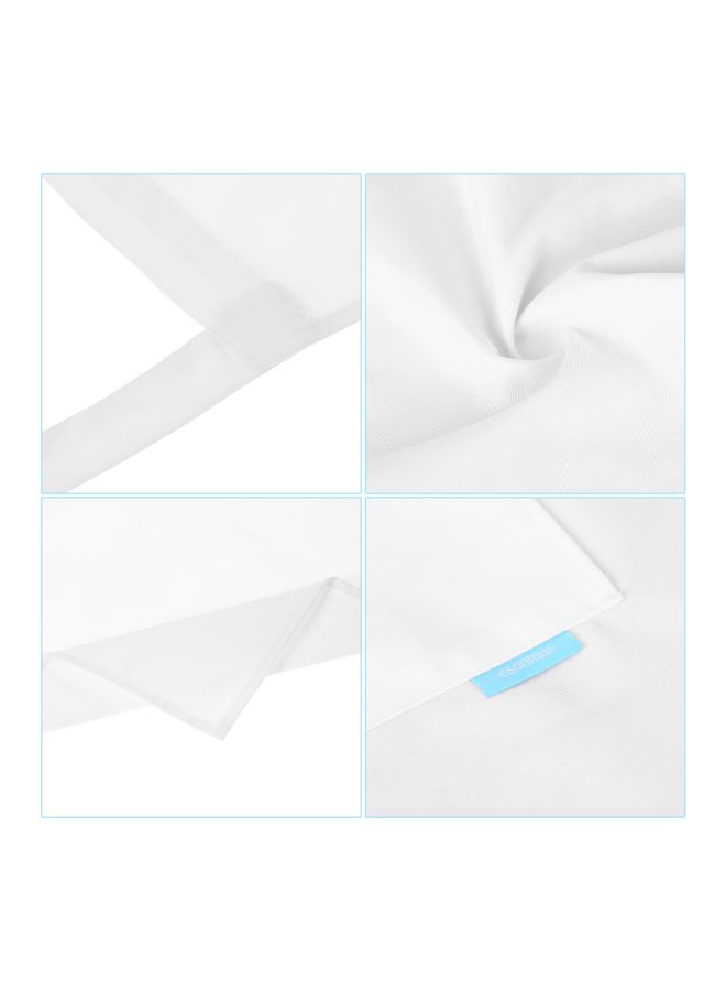 طقم مريلة مطبخ مع حزام رقبة قابل للتعديل من قطعتين أبيض 66x66x75سم - Image 3
