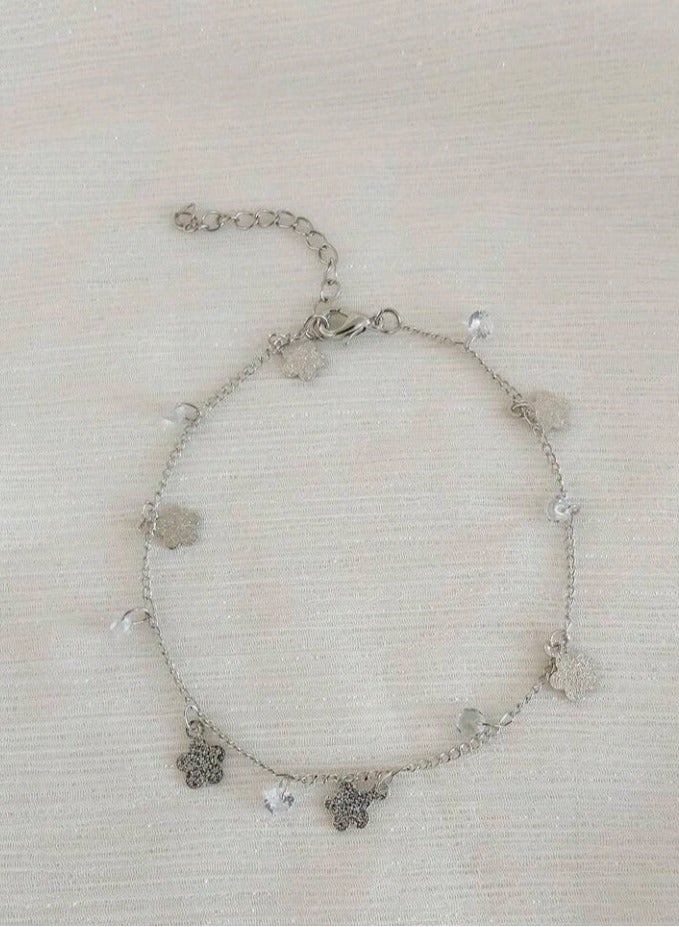 خلخال نسائي عصري وأنيق من الاستانلس ستيل باللون الفضي - Image 3