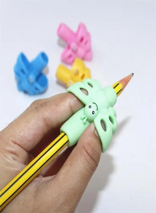 AIMERS Pencil Gripper for Kids Handwriting, Posture Correction Aid, Soft Silicone Butterfly Design, 3pc Multicolor Pack, Ergonomic Pen Holder for Preschoolers, Toddlers, Writing & Drawing Aid - Image 2