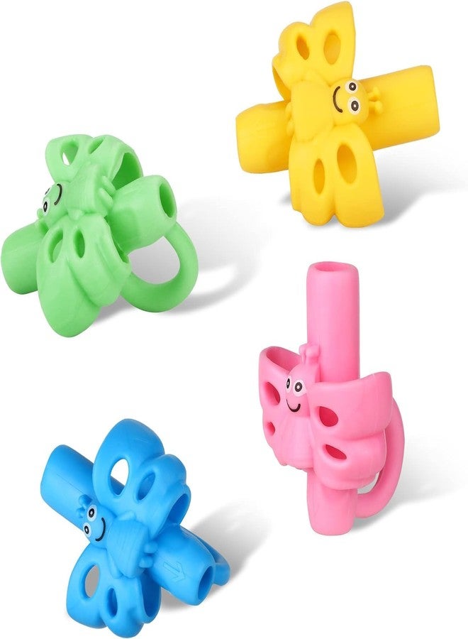 AIMERS Pencil Gripper for Kids Handwriting, Posture Correction Aid, Soft Silicone Butterfly Design, 3pc Multicolor Pack, Ergonomic Pen Holder for Preschoolers, Toddlers, Writing & Drawing Aid - Image 3