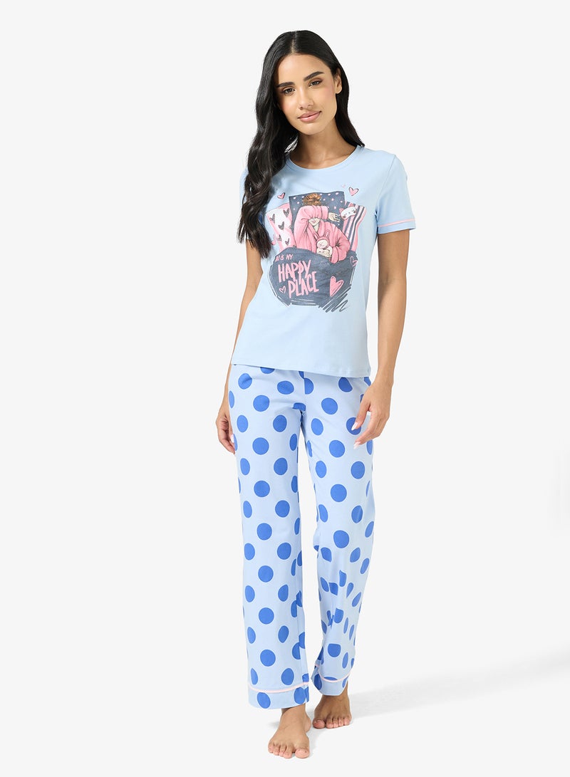 جينجر طقم تي شيرت وبنطلون بيجامة برسومات - Image 1