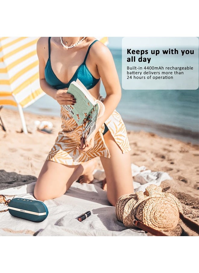 INSMY - Portable Bluetooth Speakers, IPX7 Waterproof Floating 20W Wireless Speaker Loud Sound Rich Bass, Stereo Pairing Max 40W, 24 Hours Bluetooth 5.0 Built-in Mic for Outdoors Camping Pool (Blue) - Image 1