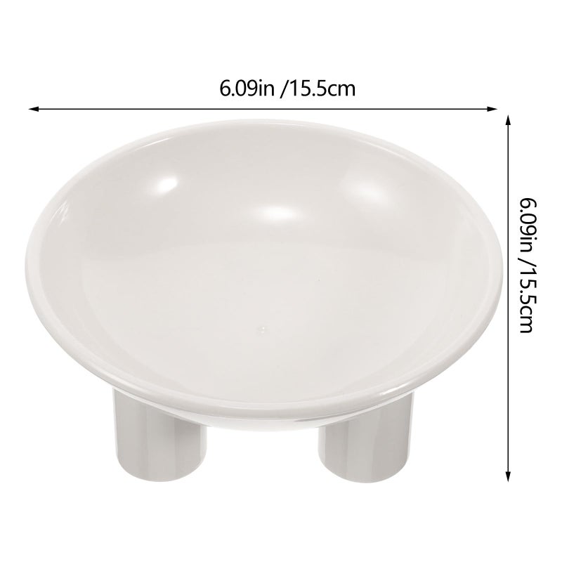 Elevated Cat Bowl with Neck Protection Tilted Pet Feeder Sturdy White Plastic for Kittens Small Dogs - Image 3