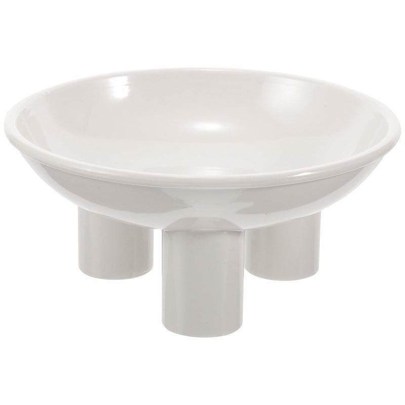 Elevated Cat Bowl with Neck Protection Tilted Pet Feeder Sturdy White Plastic for Kittens Small Dogs - Image 2